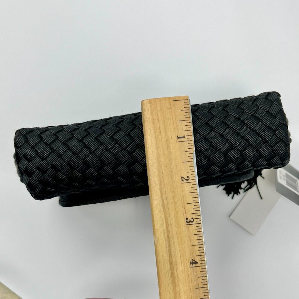 Sharif  Americana by Sharif  Elegant Black Woven Clutch with Tassel Pull - Picture 9 of 9